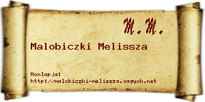 Malobiczki Melissza névjegykártya